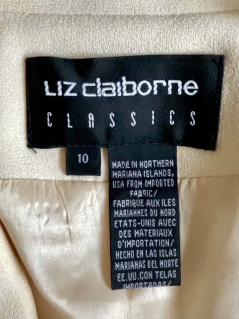 Vintage 1990s Liz Claiborne Classics Structured Cream Blazer Size 10 - Picture 13 of 14